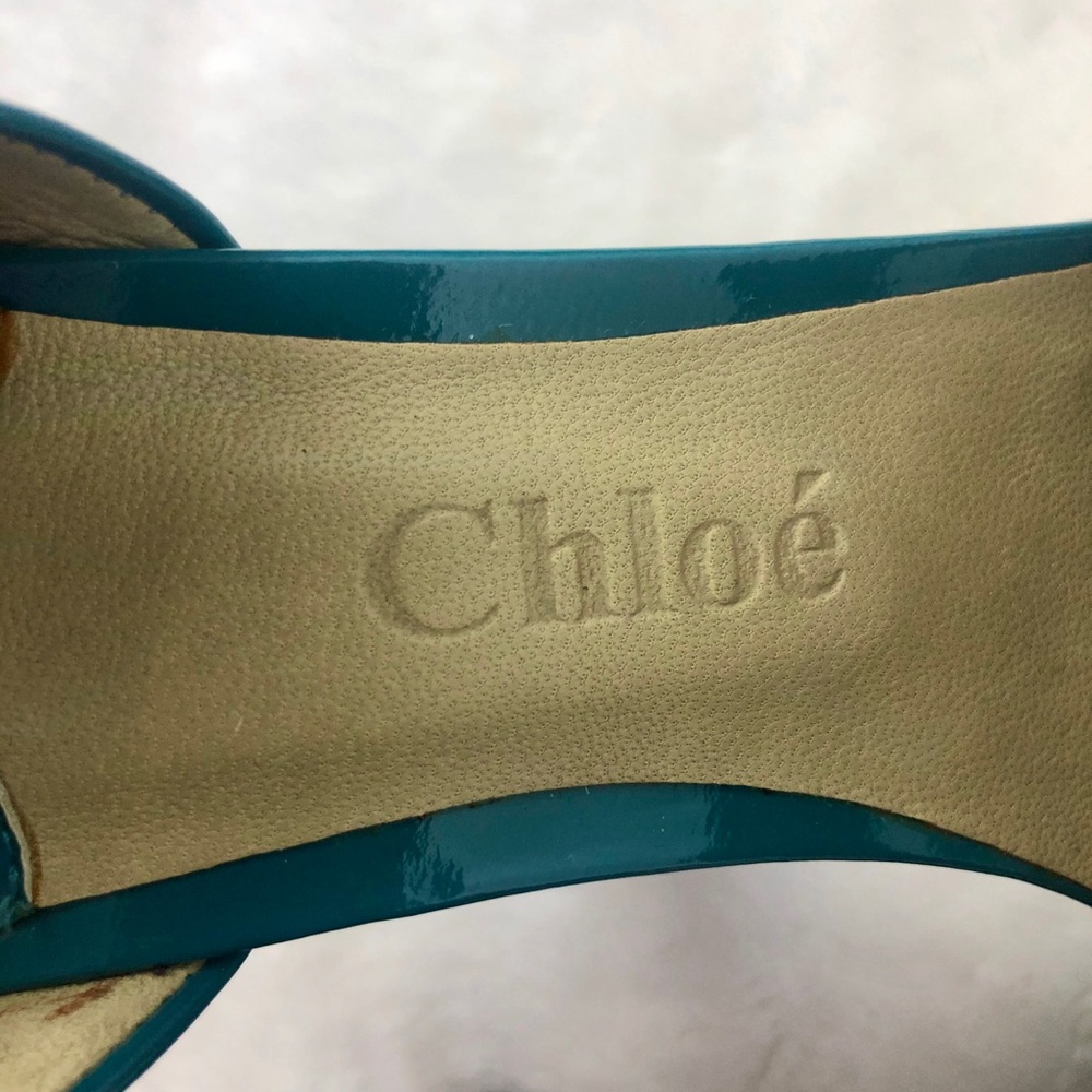 🎉HP🎉NWT Chloe Patent Leather Ankle Strap Sandals - Picture 10 of 14